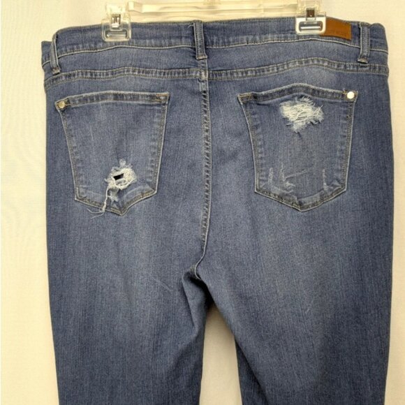Judy Blue Destroyed Hem High Rise Stretch Distressed Jeans Women's Size 2XL - Picture 3 of 5